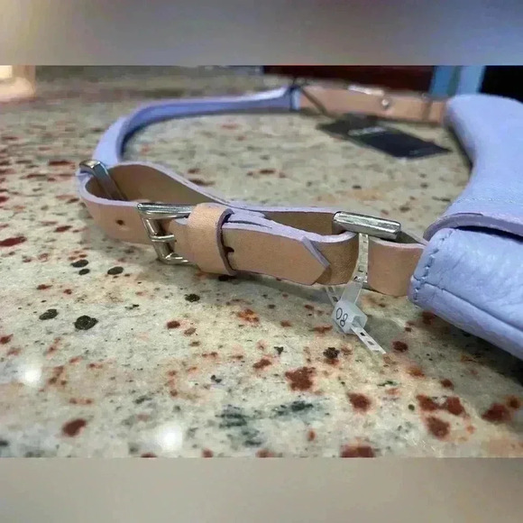 Claudia Firenze Purse Blue Medium Flap Camel Color Block 100% Leather NWT READ - Picture 5 of 16